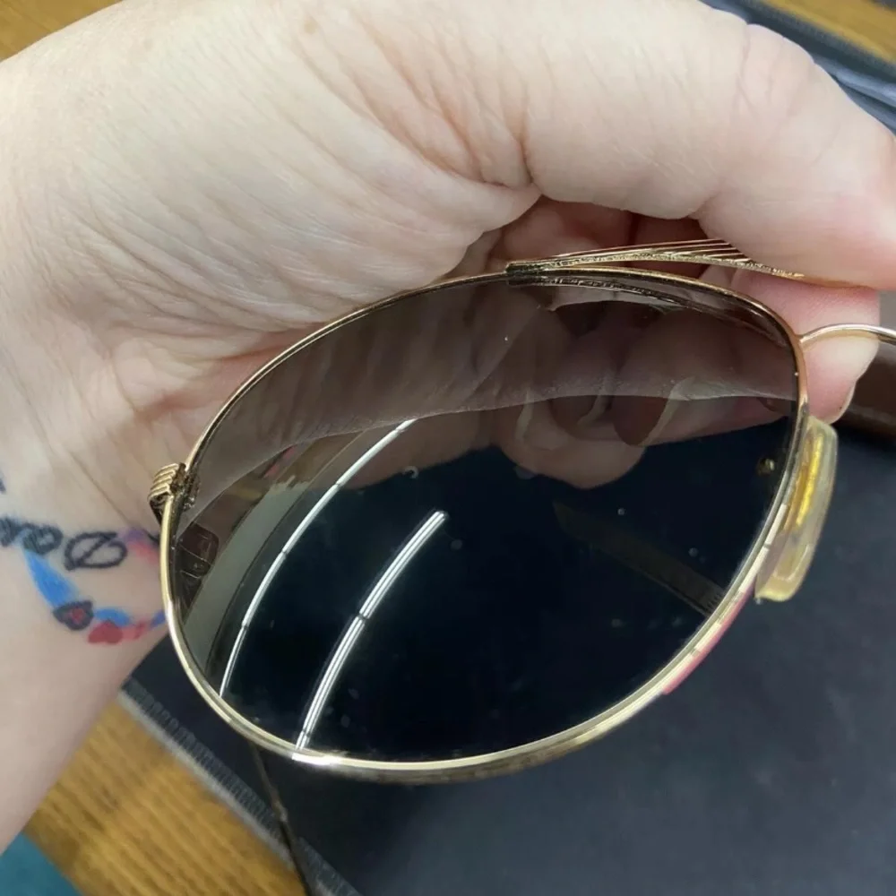 RARE Vintage Gargoyles 1980's Kittyhawk Gold Aviator Unisex Sunglasses